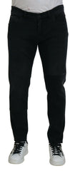 Dolce & Gabbana Black Angel Embroidery Skinny Denim Jeans - IT52 | L