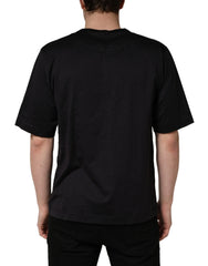 Dolce & Gabbana Black Angel Print Cotton Crew Neck T-shirt - IT44 | XS