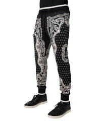Dolce & Gabbana Black Bandana Cotton Jogger Pants - IT50 | L - Joggers