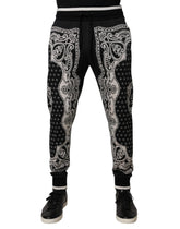 Dolce & Gabbana Black Bandana Cotton Jogger Pants - IT50 | L - Joggers
