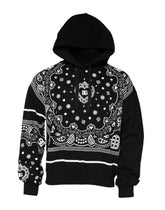 Dolce & Gabbana Black Bandana Hooded Men Sweatshirt Sweater - IT52 | XL - Hoodies