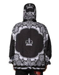 Dolce & Gabbana Black Bandana Print Hooded Bomber Jacket - IT58 | 3XL - Bomber Jackets