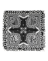 Dolce & Gabbana Black Bandana Print Silk Neck Foulard Scarf