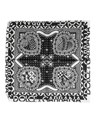 Dolce & Gabbana Black Bandana Print Silk Neck Foulard Scarf