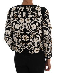Dolce & Gabbana Black Baroque Floral Crystal Jacket - Coats & Jackets