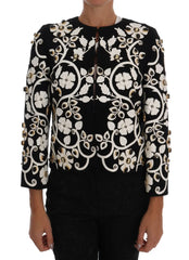 Dolce & Gabbana Black Baroque Floral Crystal Jacket - Coats & Jackets