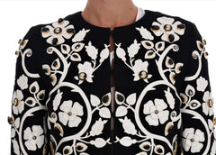 Dolce & Gabbana Black Baroque Floral Crystal Jacket - Coats & Jackets
