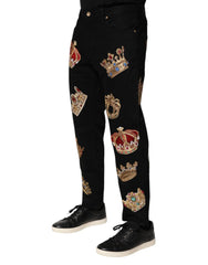 Dolce & Gabbana Black Baroque Royal Men Dress Trouser Pants - IT48 | M - Trousers