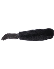 Dolce & Gabbana Black Beaver Fur Lambskin Leather Elbow Gloves - 7.5 | M - Gloves & Mittens