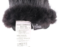 Dolce & Gabbana Black Beaver Fur Lambskin Leather Elbow Gloves - Gloves & Mittens