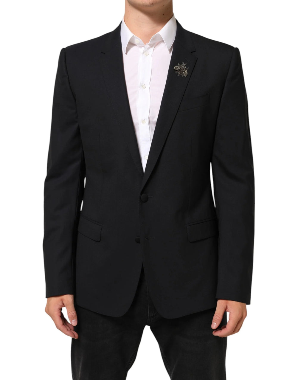 Dolce & Gabbana Black Bee MARTINI 2 Button Men Suit Blazer - IT52 | XL - Sport Jackets