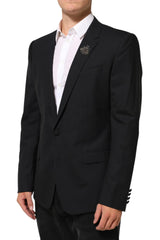 Dolce & Gabbana Black Bee MARTINI 2 Button Men Suit Blazer - IT52 | XL - Sport Jackets