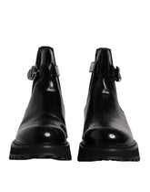 Dolce & Gabbana Black Belted DG Logo Men Chelsea Boots Shoes - EU44/US11