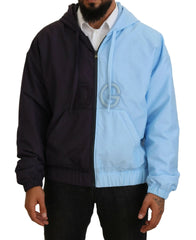 Dolce & Gabbana Black Blue DG Hooded Full Zip Men Jacket - IT50 | L - Track Jackets