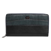 Dolce & Gabbana Black Blue Exotic Leather Men Continental Clutch Wallet - Wallets
