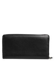 Dolce & Gabbana Black Blue Exotic Leather Men Continental Clutch Wallet - Wallets