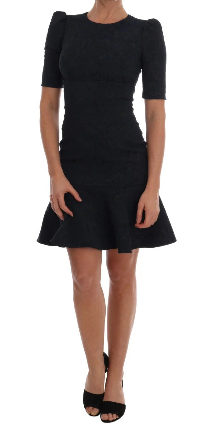 Dolce & Gabbana Black Blue Flare Mini Dress - IT36 | XS - Dresses