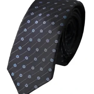 Dolce & Gabbana Black Blue Polka Dot Silk Adjustable Men Tie - Neckties
