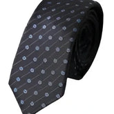 Dolce & Gabbana Black Blue Polka Dot Silk Adjustable Men Tie - Neckties