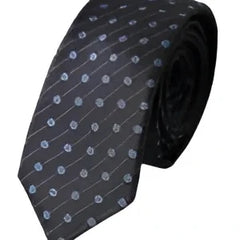 Dolce & Gabbana Black Blue Polka Dot Silk Adjustable Men Tie - Neckties