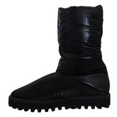 Dolce & Gabbana Black Boots Padded Mid Calf Winter Shoes - EU44/US11