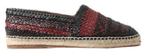 Dolce & Gabbana Black Bordeaux Buffalo Leather Espadrille Shoes - Flats
