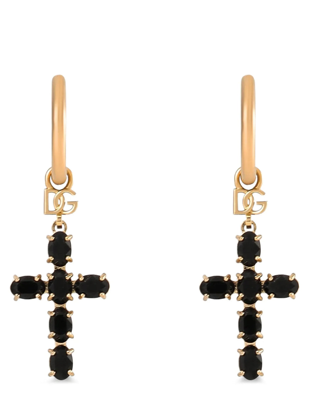 Dolce & Gabbana Black Brass Earrings - One Size