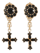 Dolce & Gabbana Black Brass Earrings - One Size