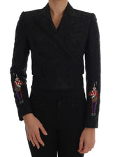 Dolce & Gabbana Black Brocade Blazer Jacket - IT42|M - Coats & Jackets
