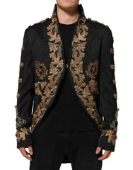 Dolce & Gabbana Black Brocade Embroidery Men Coat Jacket - IT54 | XL - Sport Jackets