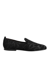 Dolce & Gabbana Black Brocade Loafers Slip On Men Dress Shoes - Flats