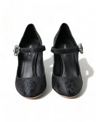Dolce & Gabbana Black Brocade Mary Janes Heels Pumps Shoes - EU36.5/US6