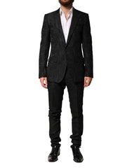 Dolce & Gabbana Black Brocade Single Breasted 2 Piece Suit - IT46 | S