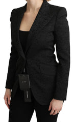 Dolce & Gabbana Black Brocade Single Breasted Blazer Jacket - IT36 | XS - Coats & Jackets