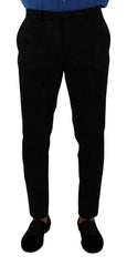 Dolce & Gabbana Black Brocade Skinny Formal Trouser Dress Pants - IT48 | M - Trousers