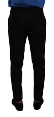 Dolce & Gabbana Black Brocade Skinny Formal Trouser Dress Pants - IT48 | M - Trousers