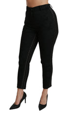 Dolce & Gabbana Black Brocade Skinny High Waist Pants - IT40|S - Trousers