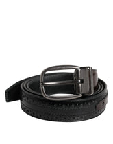 Dolce & Gabbana Black Brown Leather Classic Metal Buckle Belt - Belts