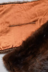 Dolce & Gabbana Black Brown Stripe Fur Shawl Wrap Scarf