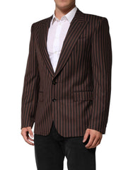 Dolce & Gabbana Black Brown Stripe Single Breasted Blazer - IT50 | L