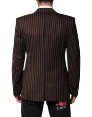 Dolce & Gabbana Black Brown Stripe Single Breasted Blazer - IT50 | L