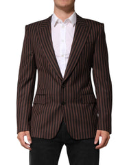 Dolce & Gabbana Black Brown Stripe Single Breasted Blazer - IT50 | L