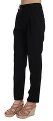 Dolce & Gabbana Black Button Pleated Tapered Trouser Pants - IT36|XXS - Trousers