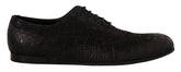 Dolce & Gabbana Black Caiman Leather Mens Oxford Shoes - EU44/US11
