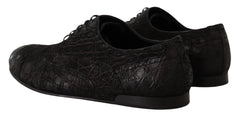 Dolce & Gabbana Black Caiman Leather Mens Oxford Shoes - EU44/US11