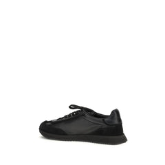 Dolce & Gabbana Black Calf Leather Bos Taurus Athletic Sneakers