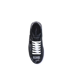 Dolce & Gabbana Black Calf Leather Bos Taurus Athletic Sneakers - EU42/US9
