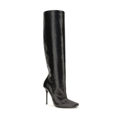 Dolce & Gabbana Black Calf Leather Bos Taurus High Heel Boots
