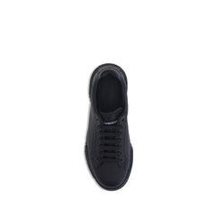 Dolce & Gabbana Black Calf Leather Bos Taurus Low Top Sneakers - Sneakers