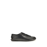 Dolce & Gabbana Black Calf Leather Bos Taurus Low Top Sneakers